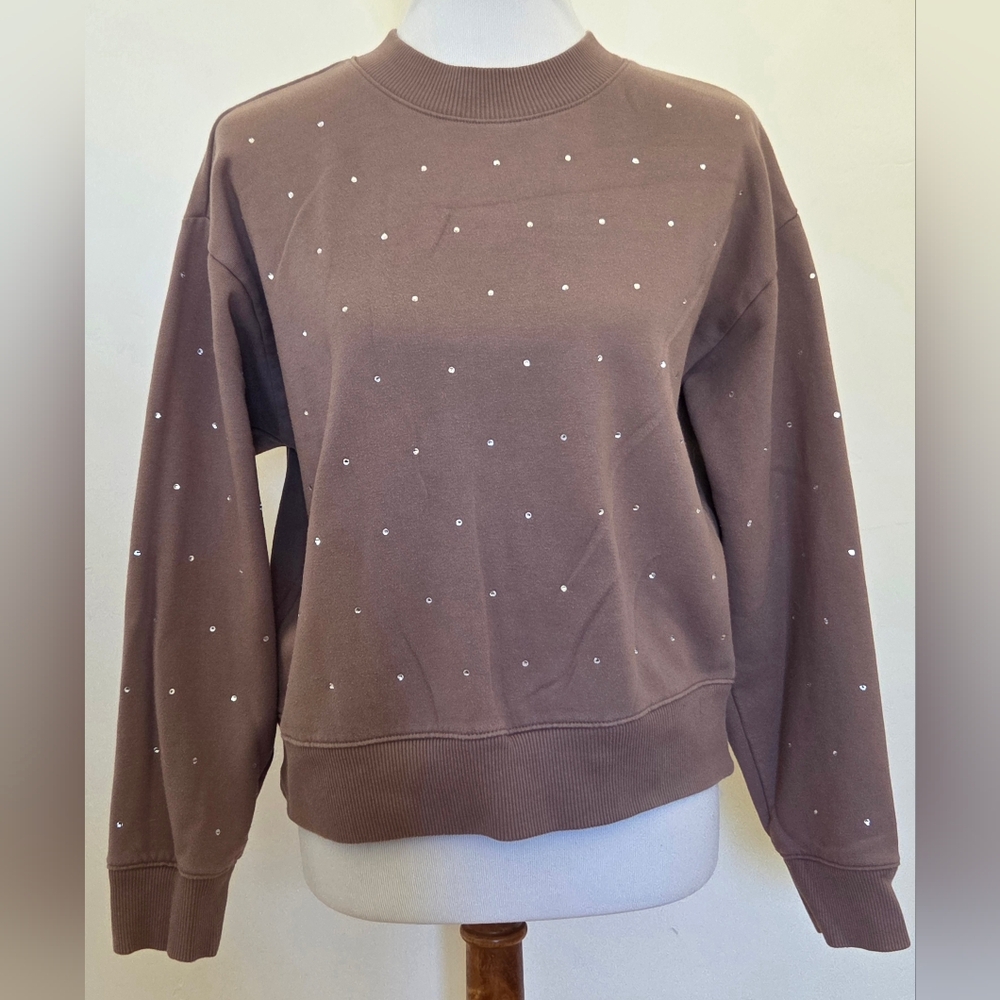 A New Day Taupe Rhinestone Sweater